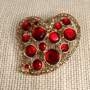 Vintage Monet Heart Brooch